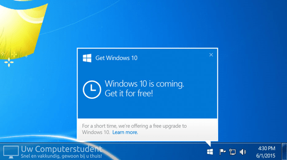 De Windows 10 update is nog heel even gratis beschikbaar.
